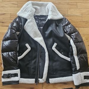 Karl lagerfeld Paris Sherling Bomber Jacket large NWT